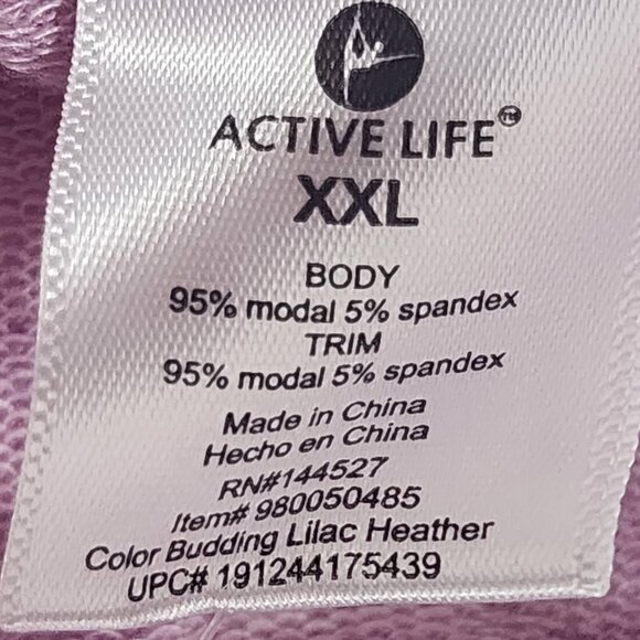 Active Life Budding Lilac Heather Pullover Long Sleeve Modal Span Top Size XXL - Picture 14 of 16